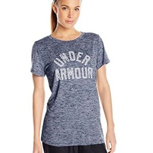 LG Heathered Navy Short Sleeve Logo Tee